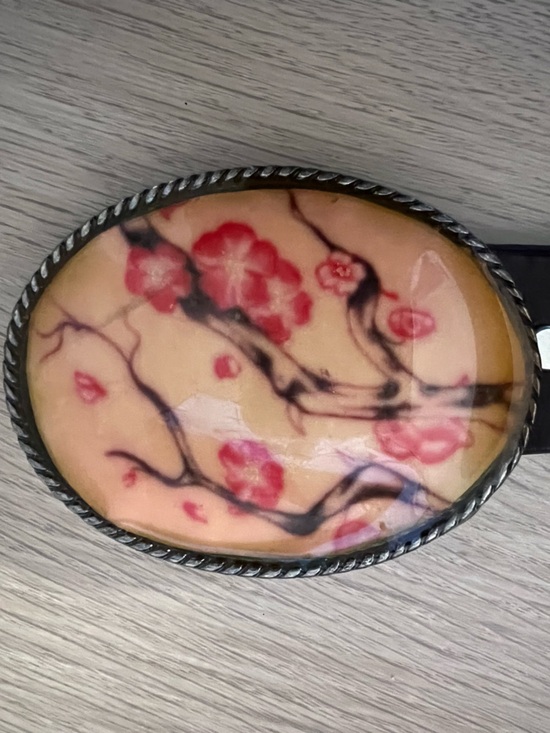 Faithful Designs X IVAN Oval Cherry Blossoms Metal Buckle Tooled Leather Belt XS main image 8